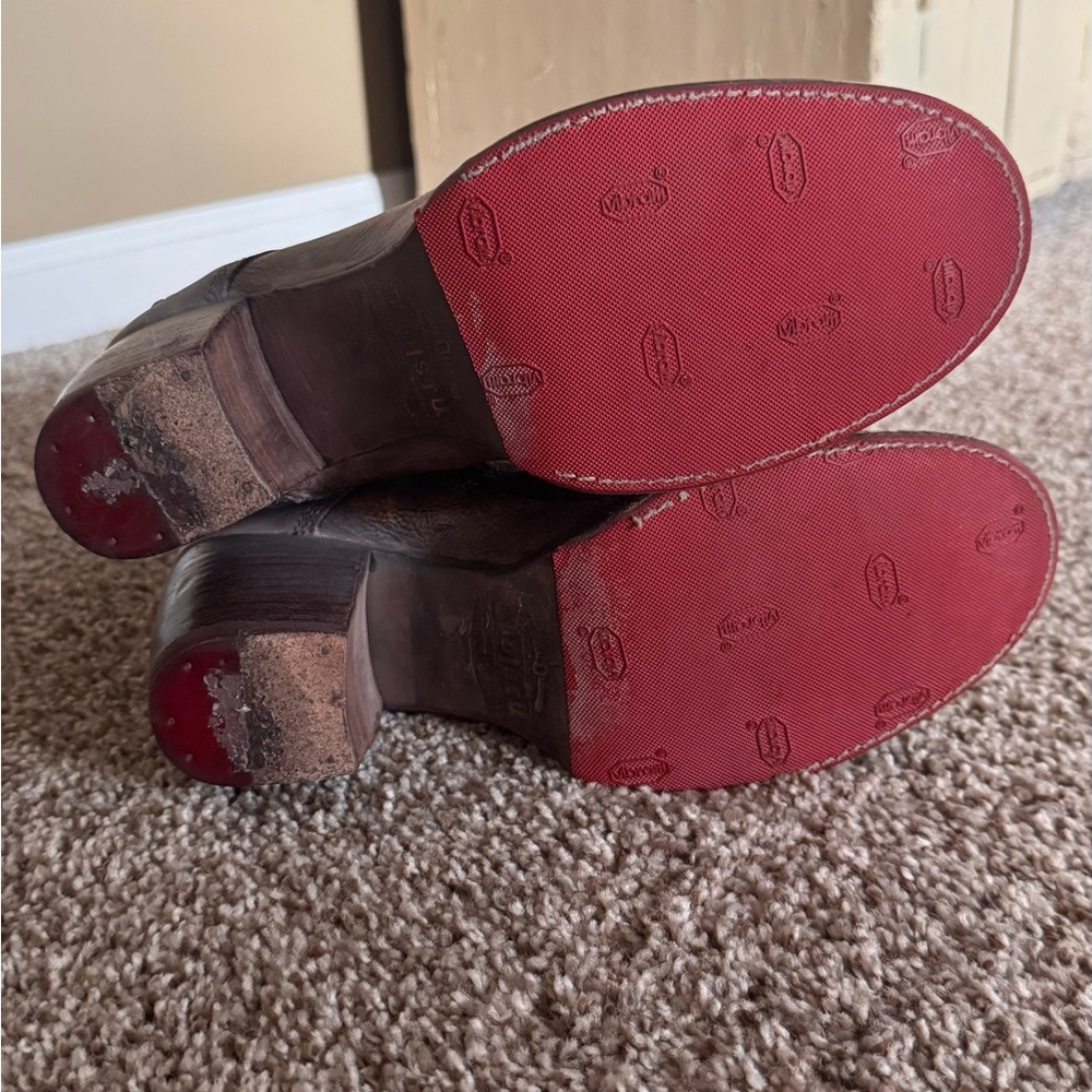 BED|STU Brown Lace Up Boots Distressed Leather - Picture 7 of 7